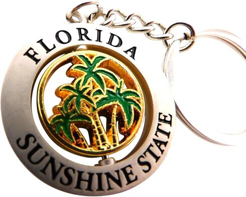 Westmon Works Florida Palm Tree Keychain Revolving Metal with Sunshine State Script Souvenir Vacation Keepsake in Saudi Arabia