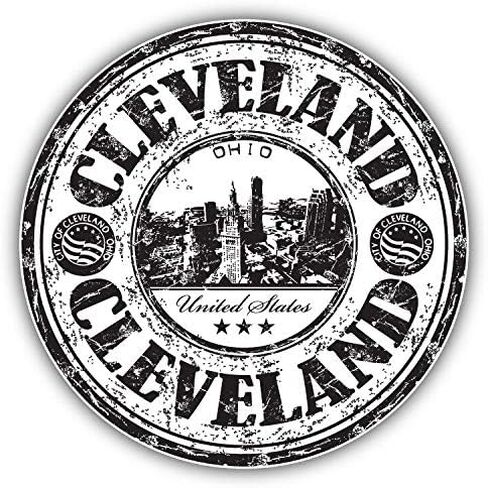 Cleveland City Ohio United States Grunge Travel Round Stainless Steel Metal Key Chain Keychain Ring Double Sided Deisgn in Saudi Arabia