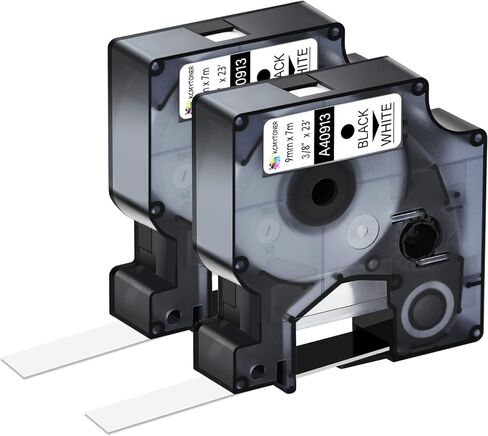 2 حزمة متوافقة مع شريط ملصقات Dymo D1 40913 S0720680 أسود على أبيض 3/8 بوصة × 23 قدم لشريط الملصقات LabelManager 160 200 210D 220P 260 in Saudi Arabia