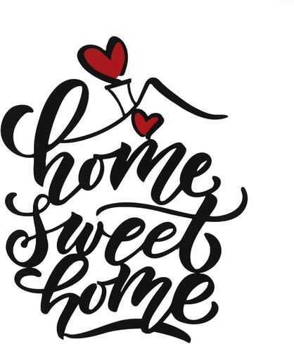 AIM & GGKK Home Sweet Home Metal Wall Art Decor - Modern Calligraphy Sign with Red Heart Accent, Versatile Wall Hanging for Living Room, Bedroom, Entryway, Kitchen & Housewarming Gift in Saudi Arabia