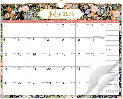 Calendar 2026-2027 - Wall Calendar 2026-2027, Jul. 2026 - Dec. 2027, 14.8" x 11.4", 18 Months Wall Calendar 26-27 with Premium Paper, Strong Twin-Wire Binding, Excellent for Planning/Convenient Life - Fruity/Floral in Saudi Arabia