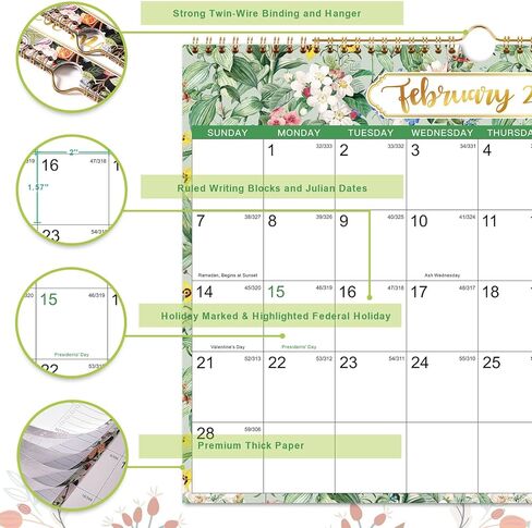 Calendar 2026-2027 - Wall Calendar 2026-2027, Jul. 2026 - Dec. 2027, 14.8" x 11.4", 18 Months Wall Calendar 26-27 with Premium Paper, Strong Twin-Wire Binding, Excellent for Planning/Convenient Life - Fruity/Floral in Saudi Arabia