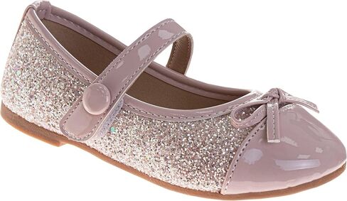 Josmo Girls Elegant Mary Jane Flats Classic Glitter Flower Styles Stylish Ballet Dress Shoes with Adjustable Strap for Toddler to Big Kids in Saudi Arabia