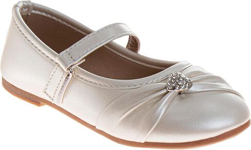 Josmo Girls Elegant Mary Jane Flats Classic Glitter Flower Styles Stylish Ballet Dress Shoes with Adjustable Strap for Toddler to Big Kids in Saudi Arabia