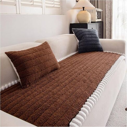 Pawcart Couch Cover, Paw Lounge Plush Pet Couch Cover, Non-Slip Couch Covers for Dogs Cats Kids and Living Room Decor (Coffee Milk*A,80 X 160cm) in Saudi Arabia