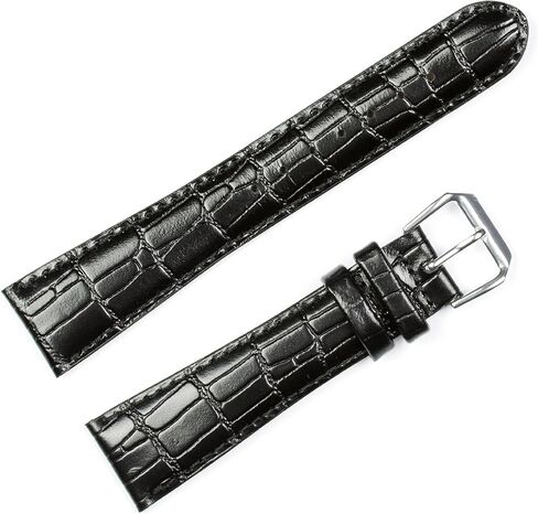 deBeer Wild Alligator Grain Watch Band-Choice of Color (Brown, Black, Havana) & Width (12mm, 14mm, 16mm, 18mm, 19mm, 20mm) in Kuwait