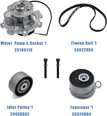 طقم حزام توقيت المحرك مع مضخة مياه، متوافق مع 2010-2016 Chevy Cruze Sonic Aveo Aveo5 Pontiac G3 Saturn Astra 1.6L 1.8L OE# TCKWP338 24422964 in Kuwait