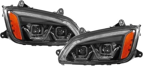 Pair Performance Headlights Assembly Fit for Kenworth T170 T270 T300 T370 T400 T440 T470 T660 T700 2008-2018 DRL LED Strip Truck Headlamp Left Driver & Right Passenger Side in Saudi Arabia
