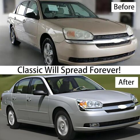 OE Style 2pcs Headlight Assembly Set For 2004 2005 2006 2007 Chevy Malibu LT LS SS Sedan/Malibu Maxx Hatchback/For 2008 Malibu Classic Replacement Headlamps Passenger Driver Chrome Housing Clear Lens in Saudi Arabia