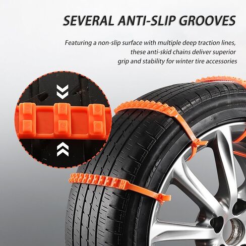 Anti-Skid Snow Tire Chains for Tesla Model 3 Model S Model Y Model X, Adjustable Plastic Anti-Skid Ties, Reusable Snow Zip Ties Traction Cables for Snow Ice Mud,10pcs in Saudi Arabia