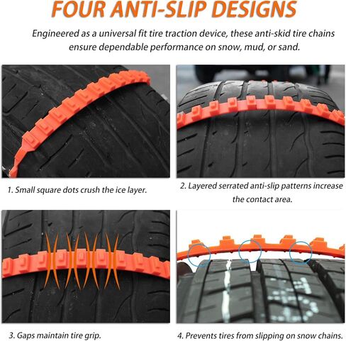 Anti-Skid Snow Tire Chains for Tesla Model 3 Model S Model Y Model X, Adjustable Plastic Anti-Skid Ties, Reusable Snow Zip Ties Traction Cables for Snow Ice Mud,10pcs in Saudi Arabia
