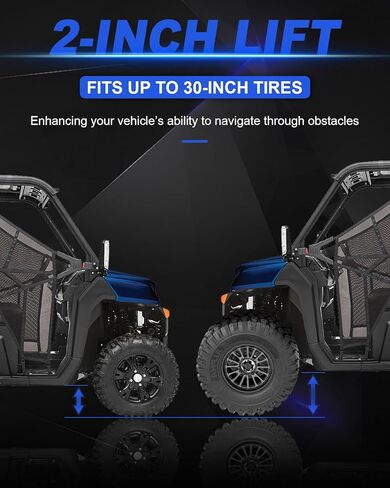 طقم رفع 2 بوصة متوافق مع CF Moto UFORCE 1000/1000XL، يناسب إطارات تصل إلى 30 بوصة، يغطي التعليق الأمامي والخلفي، سهل التركيب بمسامير in Kuwait