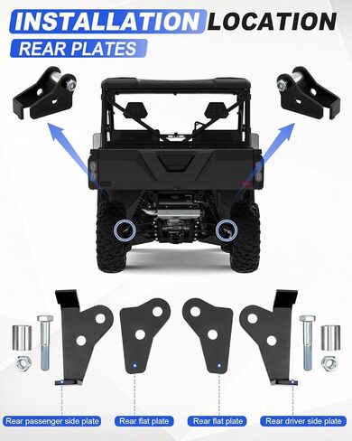 طقم رفع 2 بوصة متوافق مع CF Moto UFORCE 1000/1000XL، يناسب إطارات تصل إلى 30 بوصة، يغطي التعليق الأمامي والخلفي، سهل التركيب بمسامير in Kuwait