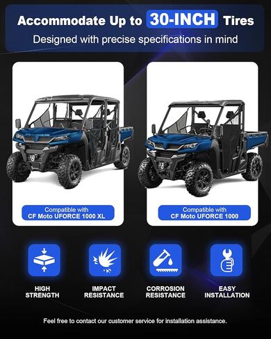 طقم رفع 2 بوصة متوافق مع CF Moto UFORCE 1000/1000XL، يناسب إطارات تصل إلى 30 بوصة، يغطي التعليق الأمامي والخلفي، سهل التركيب بمسامير in Kuwait