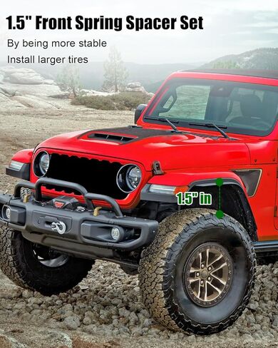 1.5" Front Spring Spacer Set Fit for Jeep Wrangler Gladiator JK JL JT 2007-2024, Leveling Lifting Kit Spring Washer 2-4 door, Cushioning Shock Absorption in Saudi Arabia