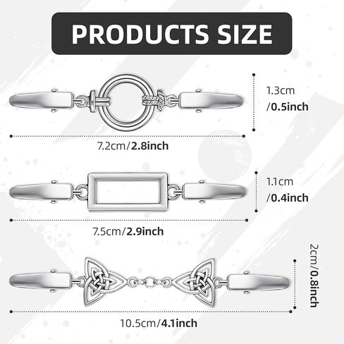 3 مشابك سترة كلاسيكية - مشبك للسترة، دبوس الشال وظهر الفستان، بروش تثبيت ملابس قابل للتعديل للنساء in Kuwait