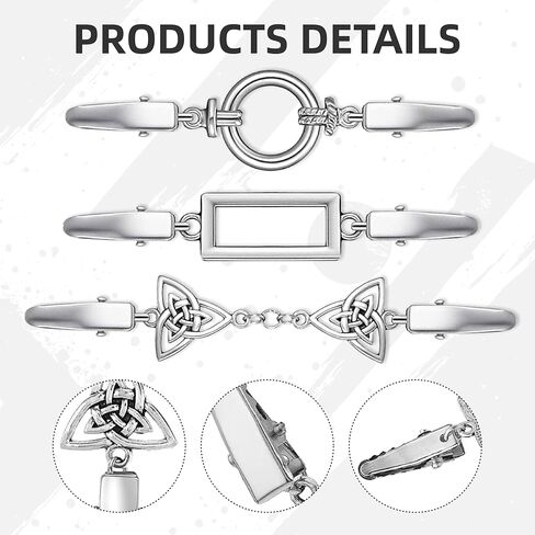 3 مشابك سترة كلاسيكية - مشبك للسترة، دبوس الشال وظهر الفستان، بروش تثبيت ملابس قابل للتعديل للنساء in Kuwait