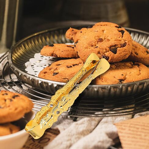 4 pcs Golden Incense Tongs, Vintage Charcoal Tongs with Floral Engraved Handle, Metal Incense Burner Clamp, Design Incense Clip (10.5CM) in Kuwait