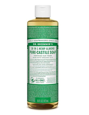 Dr. Bronner's - Pure-Castile Liquid Soap Variety Pack - Almond, Lavender, Baby Unscented, & Peppermint, Made w/Organic Oils, 18-in-1 Uses: Face, Body, Hair, Laundry, Pets, Dishes, Etc. (16oz, 4-Pack) in Saudi Arabia