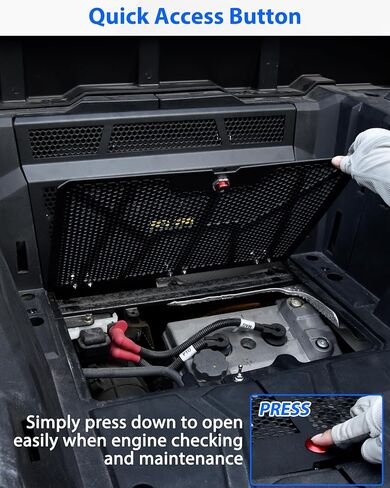 SAUTVS Vented Engine Cover for Polaris RZR XP 1000 / RZR XP Turbo 2014-2023, Aluminum Quick Release Vented Rear Bed Cover Ventilated Bed Panel(Replace OEM #5454273) in Saudi Arabia