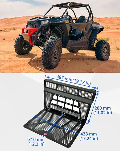 SAUTVS Vented Engine Cover for Polaris RZR XP 1000 / RZR XP Turbo 2014-2023, Aluminum Quick Release Vented Rear Bed Cover Ventilated Bed Panel(Replace OEM #5454273) in Saudi Arabia