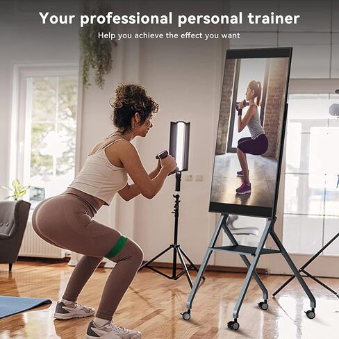 TIBURN Flip Board 55 بوصة S2 لوحة ذكية، 4K UHD لوحة بيضاء ذكية مع TIBURN HQ Eyes S2 كاميرا تأطير تلقائية، لوحة ذكية دوارة قابلة للتكيف، لوحة رقمية للمنزل والعمل مع حامل in Kuwait