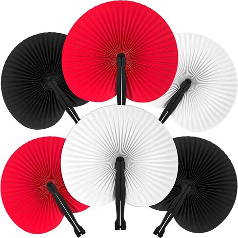 Taiyin 96 Pack Paper Hand Fans Round Hand Fans Colorful Folding Hand Fan with Plastic Handle for Birthday Party Wedding Supplies Favors in Saudi Arabia