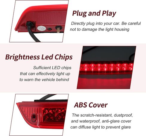 LED Third Brake Light with Harness for Hyundai Tucson 2011-2014 927002S000 Red 3rd High Mounted Stop Lamp for Hyundai Ix35 2011-2015 Rear Center High Level Brake Light 92700-2S000 in Saudi Arabia