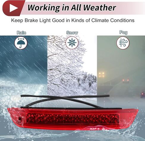 LED Third Brake Light with Harness for Hyundai Tucson 2011-2014 927002S000 Red 3rd High Mounted Stop Lamp for Hyundai Ix35 2011-2015 Rear Center High Level Brake Light 92700-2S000 in Saudi Arabia