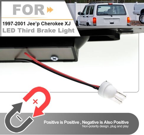 nsautolighting LED Third Brake Light for 1997 1998 1999 2000 2001 Jee'p Cherokee XJ Red LED 3rd Brake Tail Rear Center High Mount Stop Lamp Replace OEM CHMSL Smoked Lens 55155614AE in Saudi Arabia
