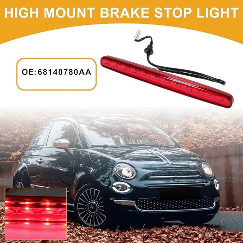 Third Brake Stop Light No.68140780AA Car Auxiliary Brake Lamp High Level Brake Light for Fiat 500 2012-2019 ABS Red 1 Pcs in Saudi Arabia