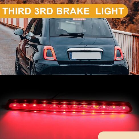 Third Brake Stop Light No.68140780AA Car Auxiliary Brake Lamp High Level Brake Light for Fiat 500 2012-2019 ABS Red 1 Pcs in Saudi Arabia