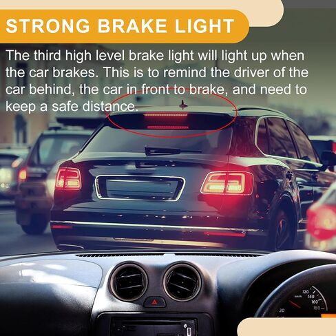 Third Brake Stop Light No.68140780AA Car Auxiliary Brake Lamp High Level Brake Light for Fiat 500 2012-2019 ABS Red 1 Pcs in Saudi Arabia