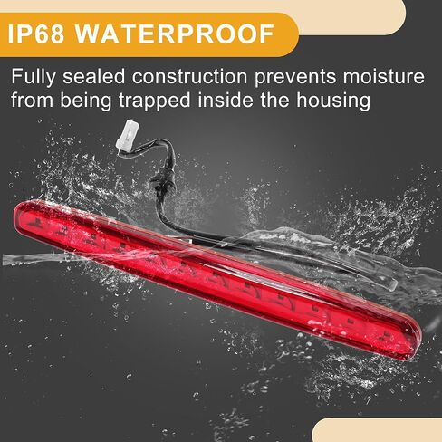Third Brake Stop Light No.68140780AA Car Auxiliary Brake Lamp High Level Brake Light for Fiat 500 2012-2019 ABS Red 1 Pcs in Saudi Arabia