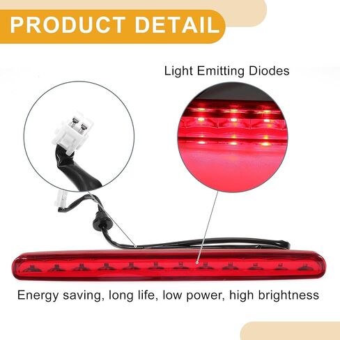 Third Brake Stop Light No.68140780AA Car Auxiliary Brake Lamp High Level Brake Light for Fiat 500 2012-2019 ABS Red 1 Pcs in Saudi Arabia