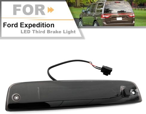 ضوء الفرامل الثالث LED لـ 2003-2017 Ford Expedition Lincoln Navigator أحمر LED ضوء الفرامل الثالث الذيل الخلفي مركز ارتفاع جبل إيقاف المصباح استبدال عدسة OEM CHMSL المدخنة in Kuwait