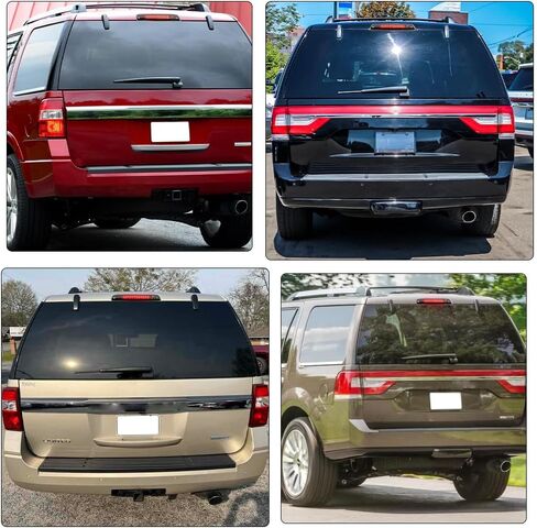 ضوء الفرامل الثالث LED لـ 2003-2017 Ford Expedition Lincoln Navigator أحمر LED ضوء الفرامل الثالث الذيل الخلفي مركز ارتفاع جبل إيقاف المصباح استبدال عدسة OEM CHMSL المدخنة in Kuwait