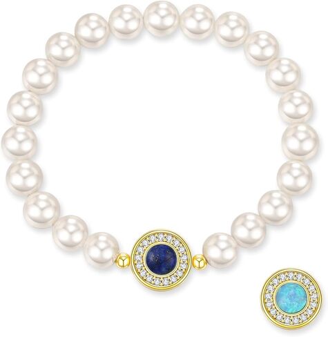 أساور لؤلؤ LOVANS للنساء من الفضة الإسترليني عيار 925 وسوار من اللؤلؤ القابل للتمدد in Kuwait