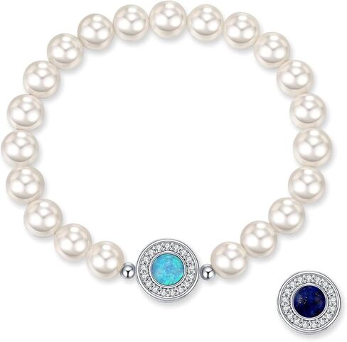 LOVANS Pearl Bracelets for Women 925 Sterling Silver Charm Pearl Stretch Bracelet in Saudi Arabia