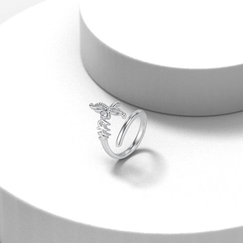 Diamond Faith Cross Ring for Women 925 Sterling Silver Faith Open Rings with Lab Grown Diamond Jewelry Gifts for Her in Saudi Arabia
