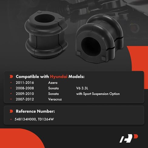 A-Premium 2 x Front To Frame Sway Bar Bushing Kit, Compatible with Hyundai Sonata 2008-2010, Azera 2011-2016, Veracruz 2007-2012 in Saudi Arabia