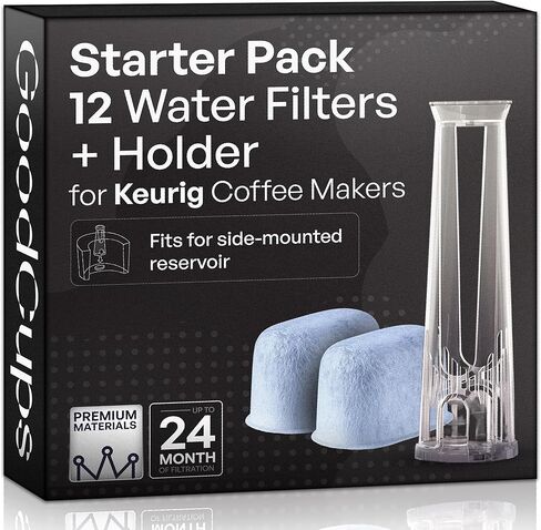 حامل فلتر مياه و12 فلتر مياه لـ Keurig K-Supreme، K-Slim، K-Express، K-Select، K-Classic، K-Duo Plus، K-Elite، K-Iced، K-Cafe - للاستخدام في الجميع ماكينة صنع البيرة Keurig مع خزان محمل جانبيًا in Kuwait