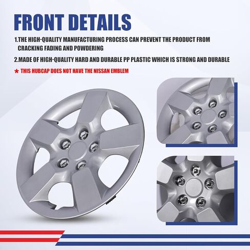 NIXON OFFROAD 16 Inch Wheel Cover for 2008-2015 Nissan Rogue&2014-2015 for Nissan Rogue Select 16 inch Sliver hubcaps pp Material Sliver hubcaps（no Decorative Screws） in Saudi Arabia