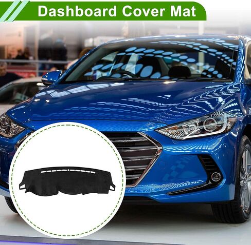 Dashboard Cover for Hyundai Elantra 2007-2010 Dash Cover Mat Carpet Center Console Dash Cover Mat Car Interior Anti-Slip Flannel Black 1 Pc in Saudi Arabia