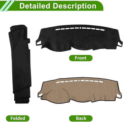 Dashboard Cover for Hyundai Elantra 2007-2010 Dash Cover Mat Carpet Center Console Dash Cover Mat Car Interior Anti-Slip Flannel Black 1 Pc in Saudi Arabia