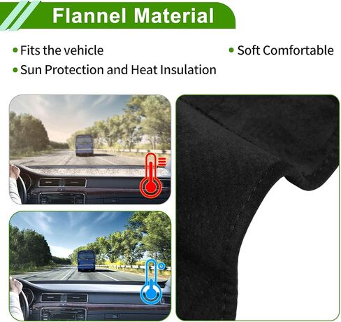 Dashboard Cover for Hyundai Elantra 2007-2010 Dash Cover Mat Carpet Center Console Dash Cover Mat Car Interior Anti-Slip Flannel Black 1 Pc in Saudi Arabia
