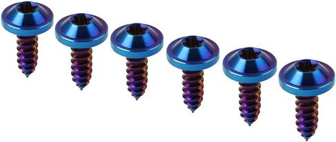 Cnthan7 M5*15mm Bolts Self Tapping Tapper Screws Fastener Modified Truss Torx Head 6pcs for Ducati for Harley for HONDA for BMW Titanium Alloy Burn blue in Saudi Arabia