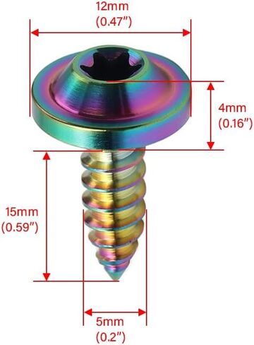 Cnthan7 M5*15mm Bolts Self Tapping Tapper Screws Fastener Modified Truss Torx Head 6pcs for Ducati for Harley for HONDA for BMW Titanium Alloy Burn blue in Saudi Arabia