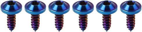 Cnthan7 M5*15mm Bolts Self Tapping Tapper Screws Fastener Modified Truss Torx Head 6pcs for Ducati for Harley for HONDA for BMW Titanium Alloy Burn blue in Saudi Arabia