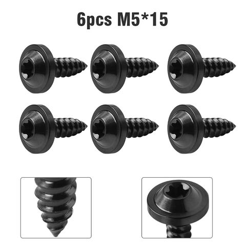 Cnthan7 6pcs M5*15mm Titanium Alloy Bolts Self Tapping Tapper Screws Fastener Modified Truss Torx Head Black for BMW for Harley for Honda for Ducati in Saudi Arabia